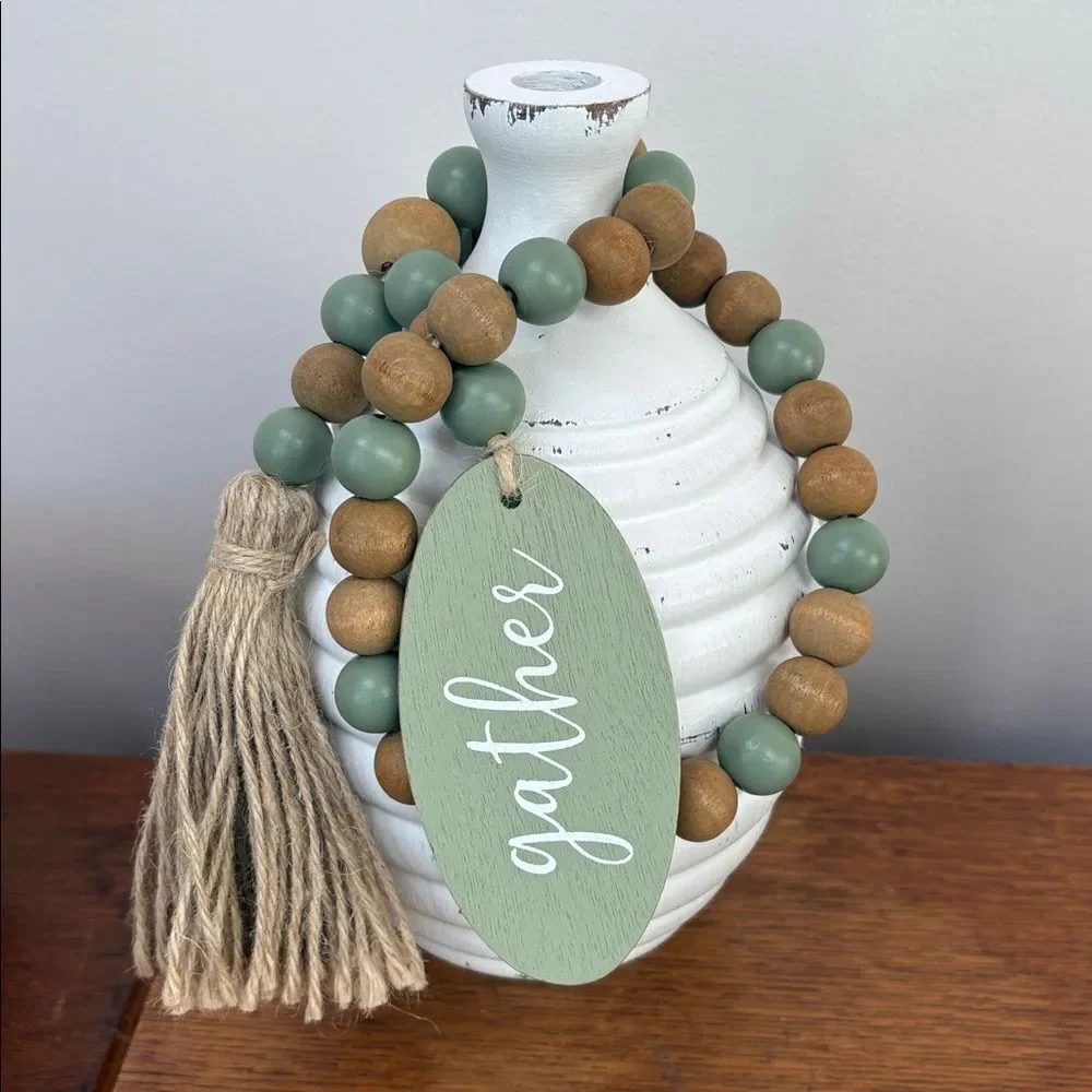 Farmhouse Beaded Loop Garland for Tiered Tray Decor, Farmhouse & Country Decor
